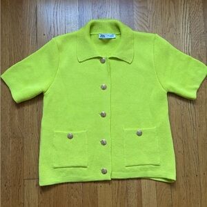 Lime green cardigan - S - Zara